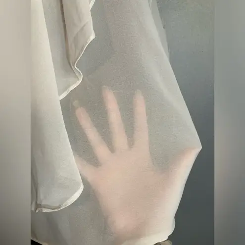 I.N. San Francisco sheer white sleeveless blouse