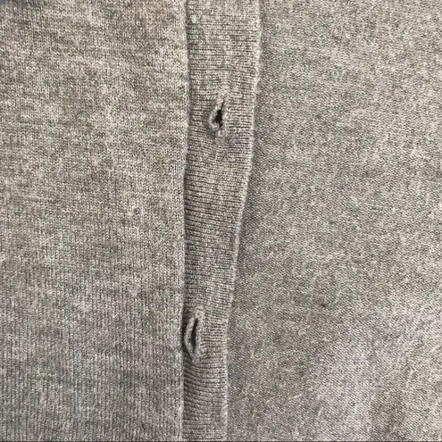 Cable & Gauge Button-Up 3/4 Sleeve Cardigan Grey Medium