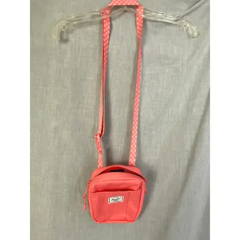 Herschel Supply Co Crossbody Mini Bag Pink Gingham Strap Small Pouch Travel