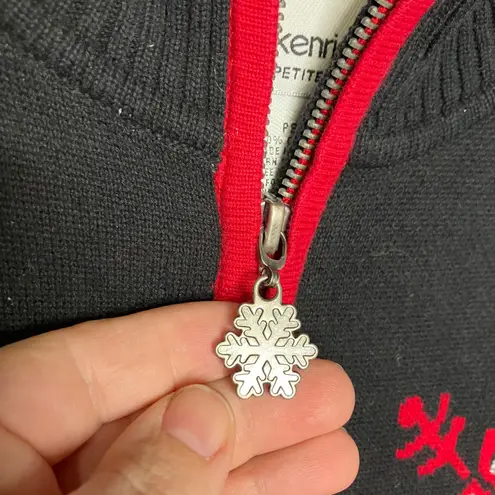Breckenridge snowflake Christmas sweater full zip women's size small petite