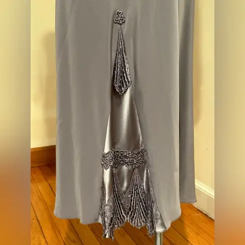 Montage By Mon Cheri Elegant Pewter Frost Gown W/Jacket Set Color Sz. 12 Purple