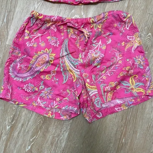 Ralph Lauren  pink, paisley, two piece pajama set; size S