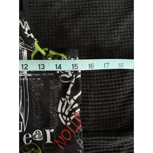 Vitriol Blk/Red Lined Straps Sheer Mini Slip Dress Size L Skull/Dice Punk/Rock Black Size L