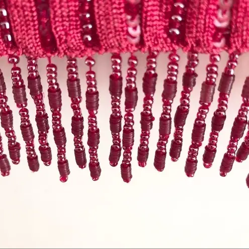 Carlisle Top M Vintage Regency Silk Sequin Beads Long Sleeve Boat Neck Embellish