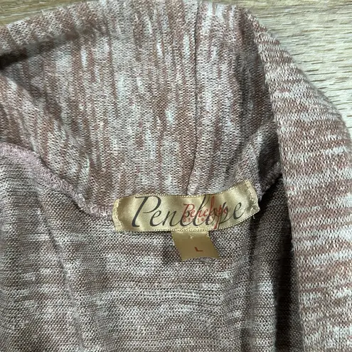 Brown Cardigan Sweater with Relaxed Fit and Ribbed Cuffs Size L