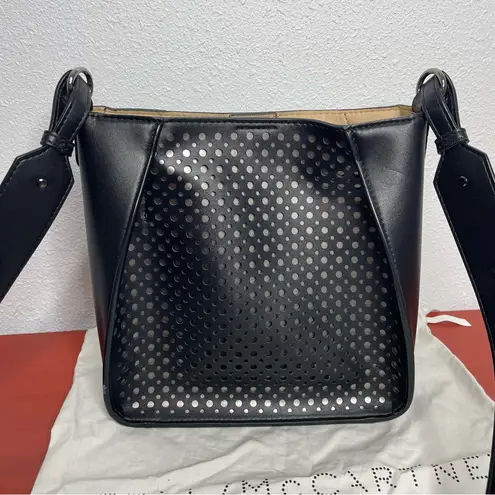 Stella McCartney Black Laser Cut Faux Leather Crossbody Bag