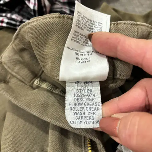 MOTHER Elbow Grease Roller Sneak jeans khaki wash cer size 25