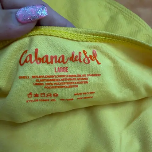 Cabana Del Sol Yellow Bandeau Bikini Set