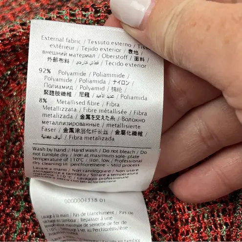 M Missoni Multicolor Red Metallic Open Knit Popover Top Womens Size Large Y2K