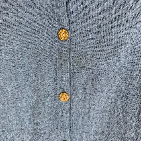 Lagenlook Blue Tunic Jacket Sz Medium