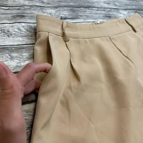 Missguided Women's Tailored Basic Shorts 6 Beige Tan Light Brown High Rise Pleat