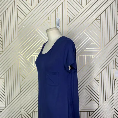 Peruvian Connection Solstice T-Shirt Short Sleeve Dress in Blue Size US Large