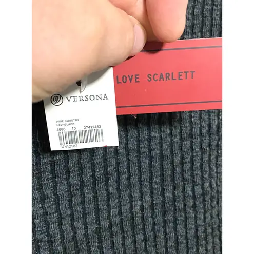 Black Sleeveless Ribbed Sweater Womens L Minimalist Dark Romantic Goth Capsule Size L