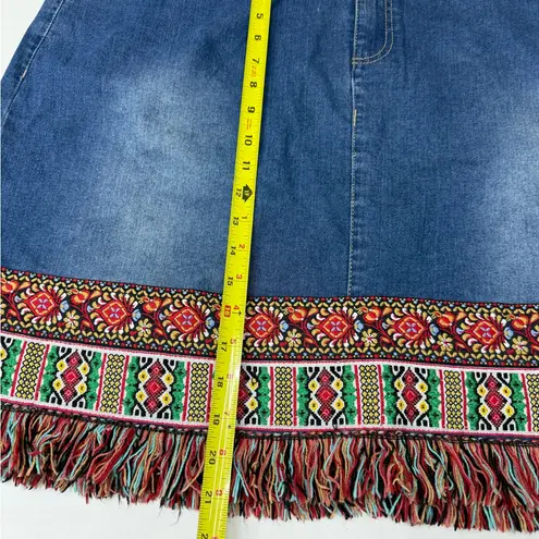 C Est.1946 Embroidered Denim Skirt
