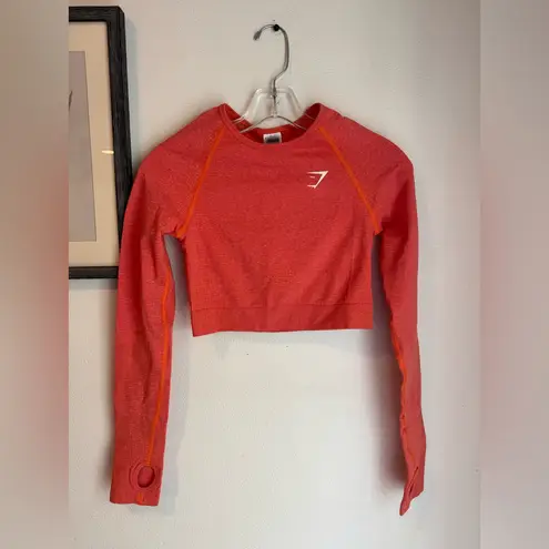 Gymshark  Orange Vital Long Sleeve Crop Top