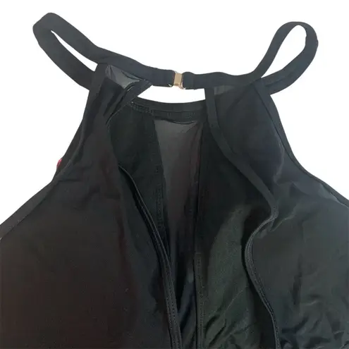 Aqua Eve Women's Plus Size Floral One Piece Swim Suit 24W Black