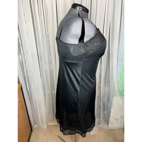 slip dress black lace bust knee Size L