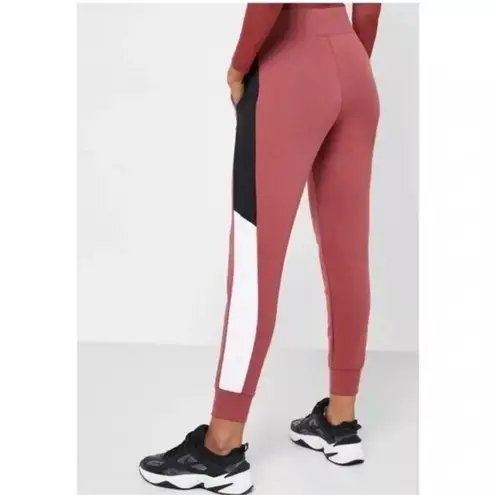 Nike  | Air Fleece Joggers Cedar‎ Black Red High Rise Colorblock Sweatpants xs