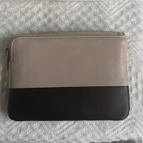 CELINE Old Solo Coin and Card Purse, Black/Beige Colorblock, w/ Box and Dustbag