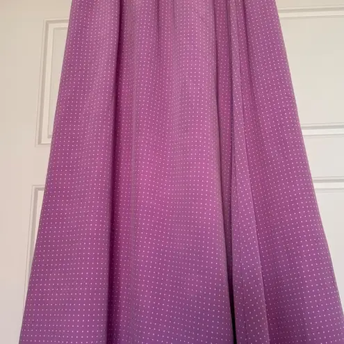 Y2K Vintage Reversible sz M Womens Polkadot Floral High Waist ALine Maxi Skirt Purple Size M