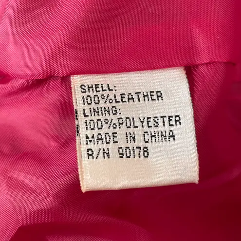 Yvonne Le Marie Capelet Short Leather Jacket- Single Button- Pink- Size 12