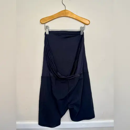 Isabel Maternity | Full Coverage Belly Banded Bike Shorts | Size Large Black