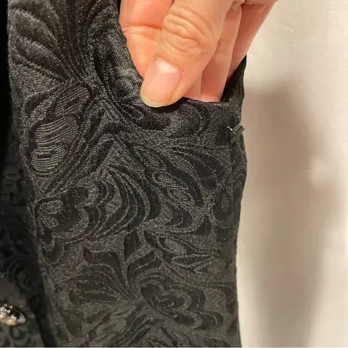 Gracia Beautiful black jacquard tailored cap sleeve vest old money whimsigoth