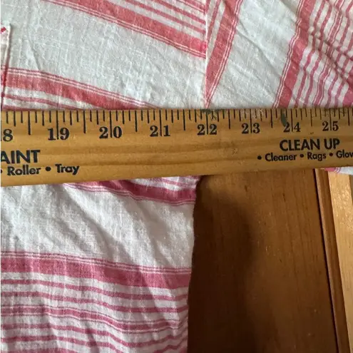 J.Jill Red & White Striped 100% Cotton Shirt