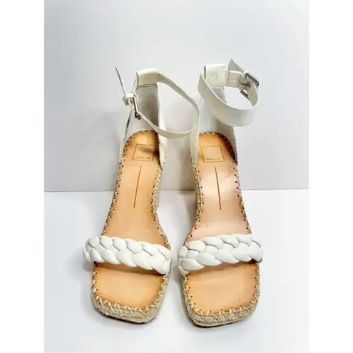 Dolce Vita Espadrille Sandals Size 9.5 White Ankle Strap Open Toe NEW