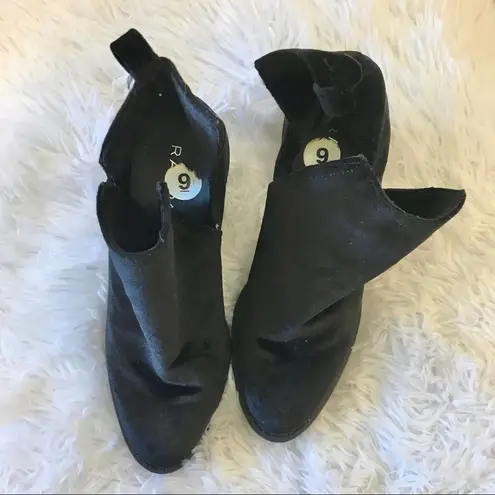 Rampage  black velvet ankle slip-on booties