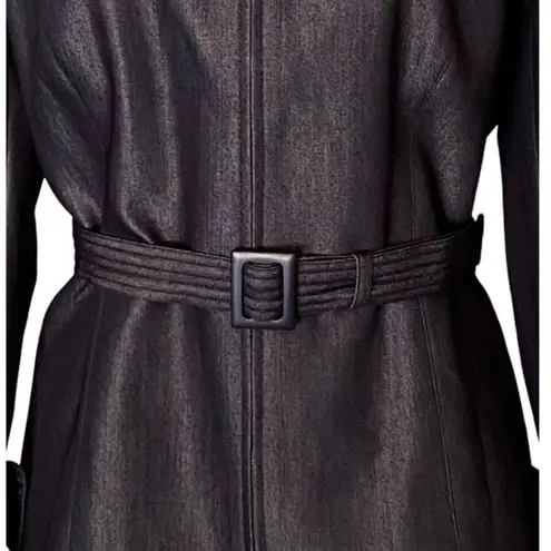 Norton Mcnaughton Jeanius Shiny Denim Belted Full Zip Short Jacket ~ Women's 6