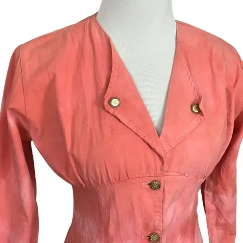 Vintage 70’s does 40’s DIY Peach TieDye Wiggle Dress S Pink