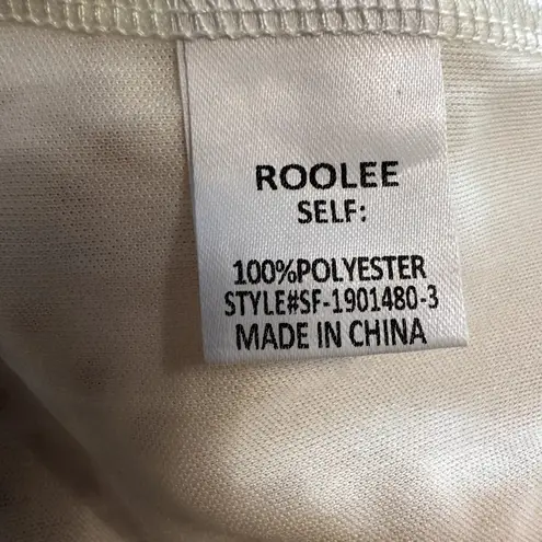 Roolee Dress Polka Dot Lace Trim Cottage Style Short Sleeve Back Zip White Small