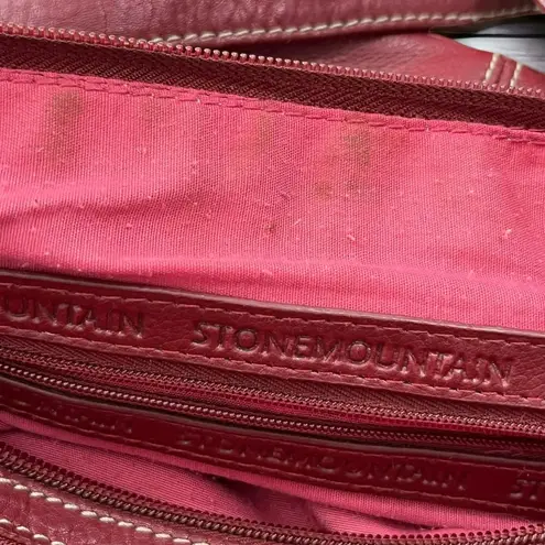 Stone Mountain Red Pebbled‎ Leather Shoulder Purse