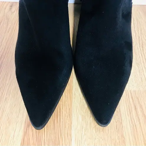 INC Yomesa Black Faux Suede Fringe Knee High Boot Chunky Block Heel Size 11 New