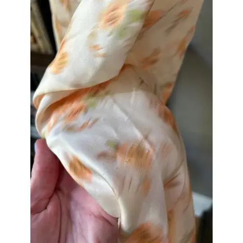 Holzweiler Eila Satin Floral Maxi Slip Dress Yellow Womens Size Medium