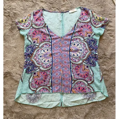 Renee C. Made in U.S.A Stitch Fix Sleeveless Blouse SIZE S Color Cyan Purple