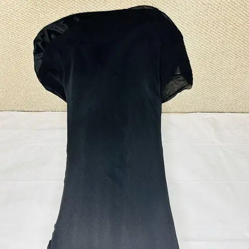 Cache  Silk Gown Dress Women's Size 8 Black Beaded Halter Neck Vintage