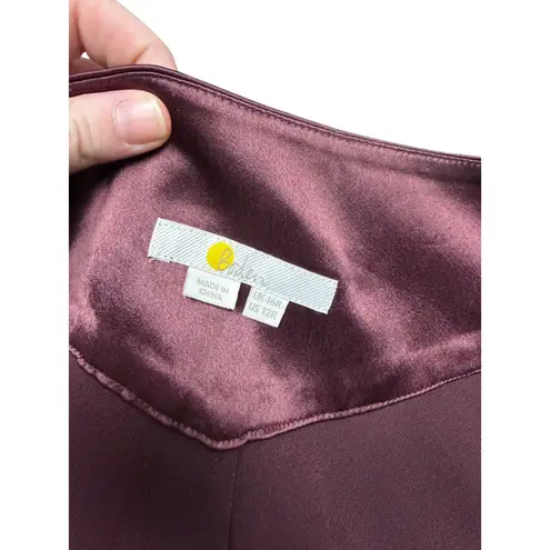 Boden Satin Midi Skirt Burgundy Aubergine Deep Wisteria Wine A line Us 12 Purple