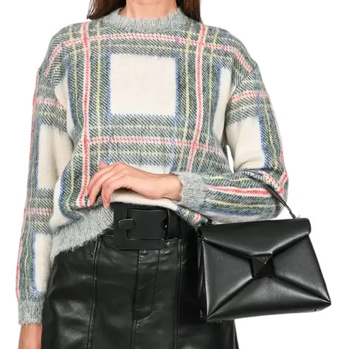 Valentino Garavani One Stud Small Top Handle Leather Flap Bag Black