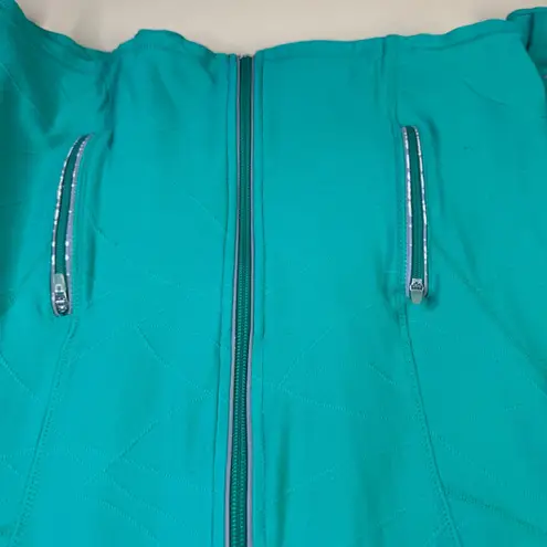Kirkland Signature Womens Medium Kelly Green Full Zip Athletic Jacket Activewear