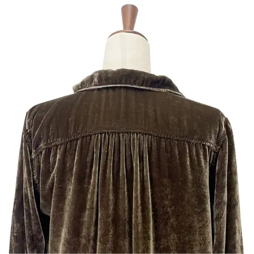 CP Shades Teton Tunic Size XS Brown Velvet Lagenlook Flowy Boho Top Made in USA