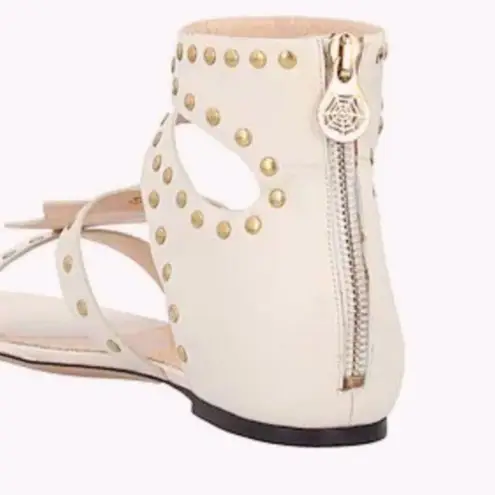 Charlotte Olympia Studded leather Sandals white size 6