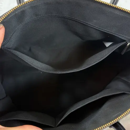 Furla Tessa Onyx Leather Tote with Gold Accents