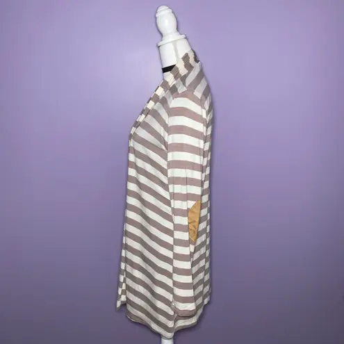 Reborn J Boutique Tan and Cream Striped Cardigan