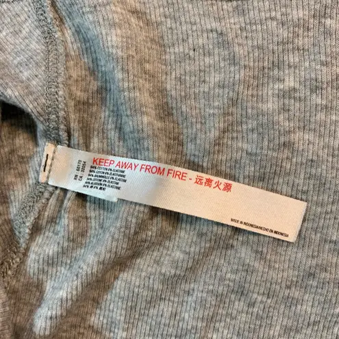 Free People Intimately Gray Ribbed V