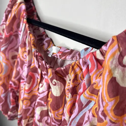 ALC Frank NEW NWT A.L.C. Katherine Printed Off-The-Shoulder Crop‎ Top Medium Linen Resort