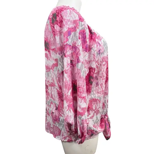Allison Daley Floral Blouse Size 3X Pink