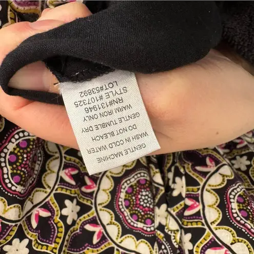 Jude Connally Tile Medallion Printed Tiered Boho Cotton Midi Dress Size Medium Blue