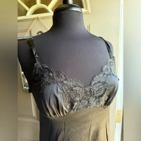 Vintage black lace slip dress, size medium